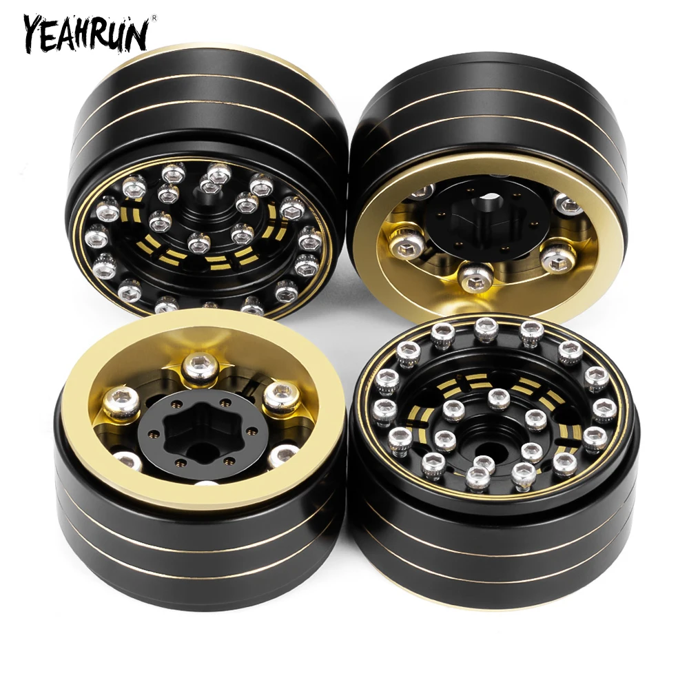 YEAHRUN 4 PCS Beadlock Wheel Hub Rims for 1/18 RC Crawler Car TRX-4M Upgrade Spare Parts Accessories