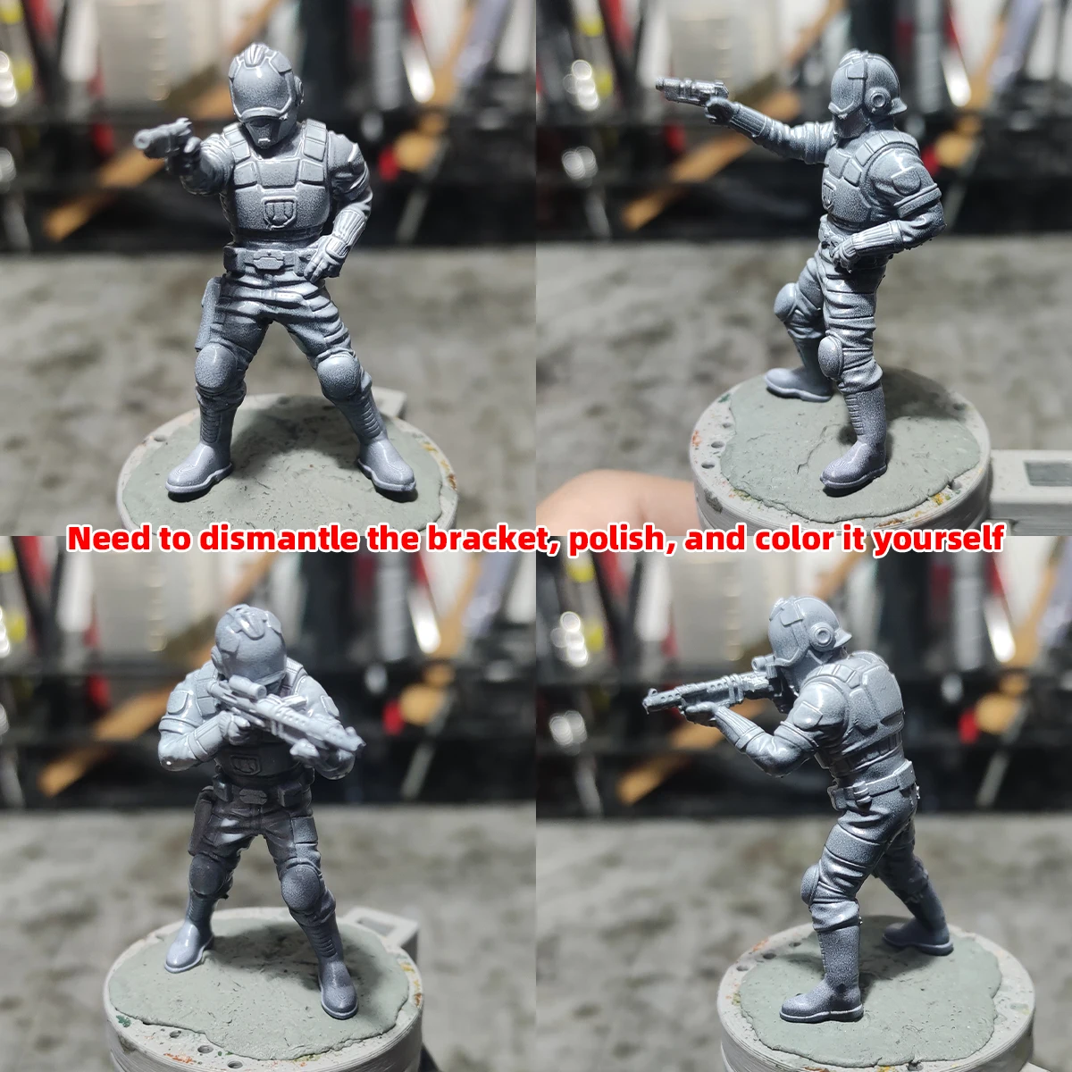 1/35 1/48 1/72 Maßstab Modellbausatz 3D Harz Miniatur-Soldatenfiguren Diorama Unbemalt SciFi Human Exploration Squad DIY – Detail 2