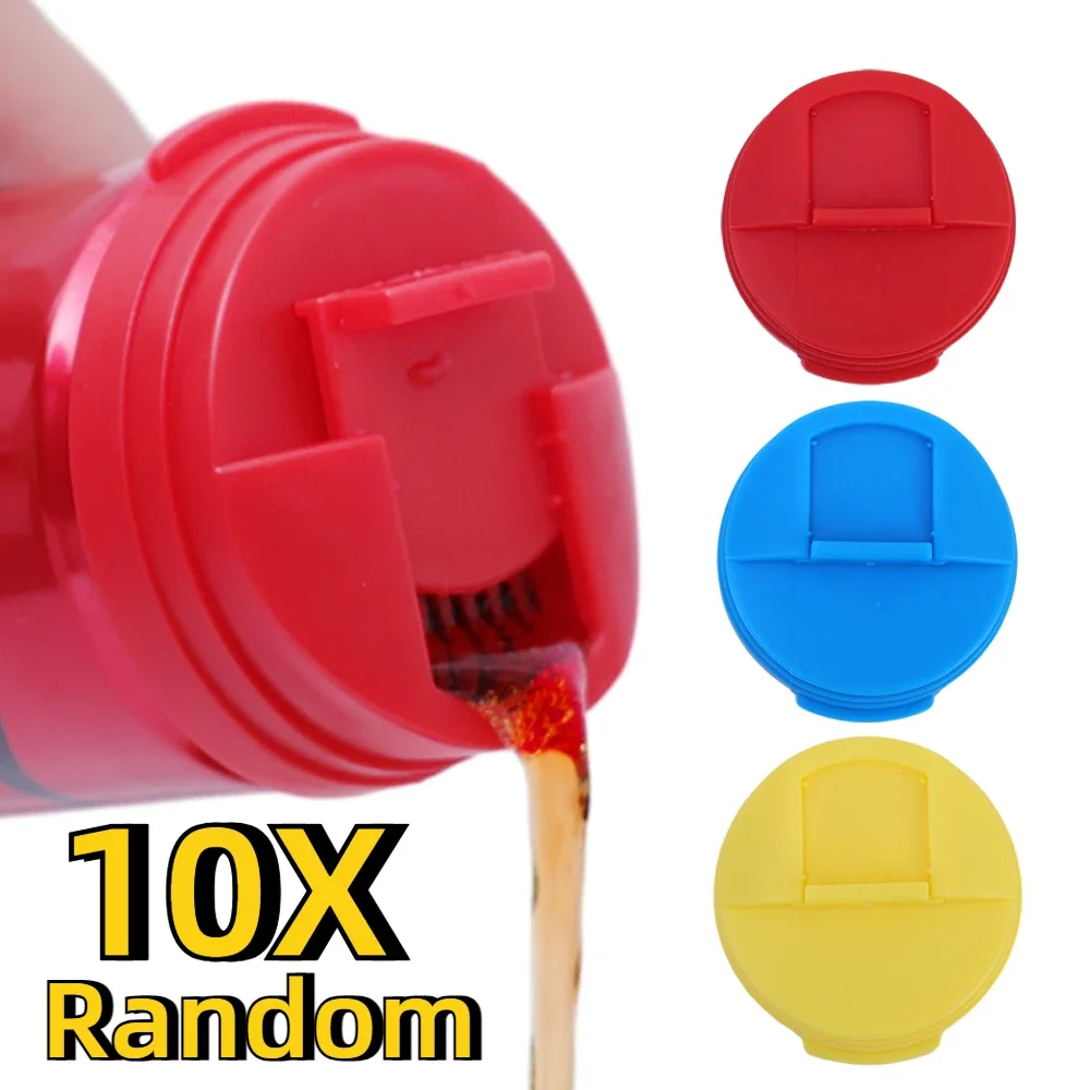 1/10Pcs Plastic Beverage Can Lids Leak-proof Drinks Protector Multi-color Air-leak Beer Sealing Cap Portable Water Bottle Covers