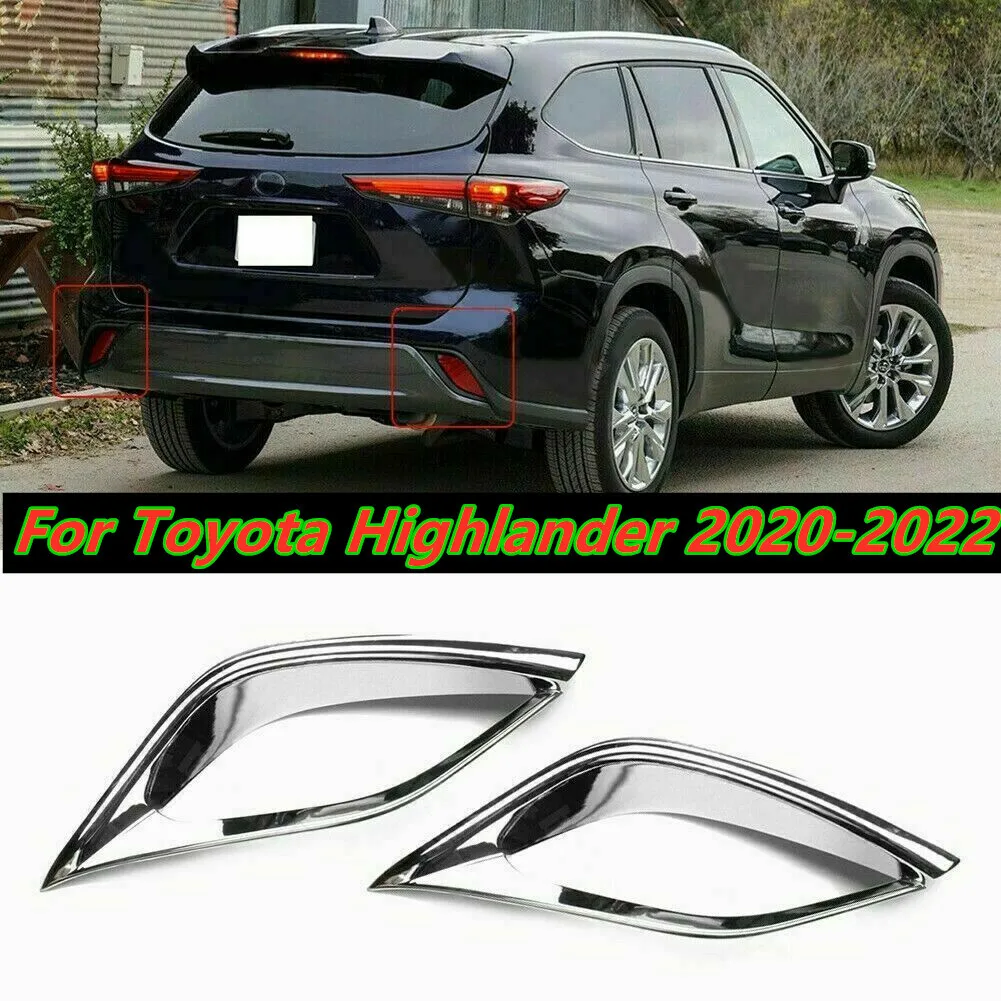 

2 шт. хромированная накладка на задний бампер противотуманной фары для Toyota Highlander 2020-2022