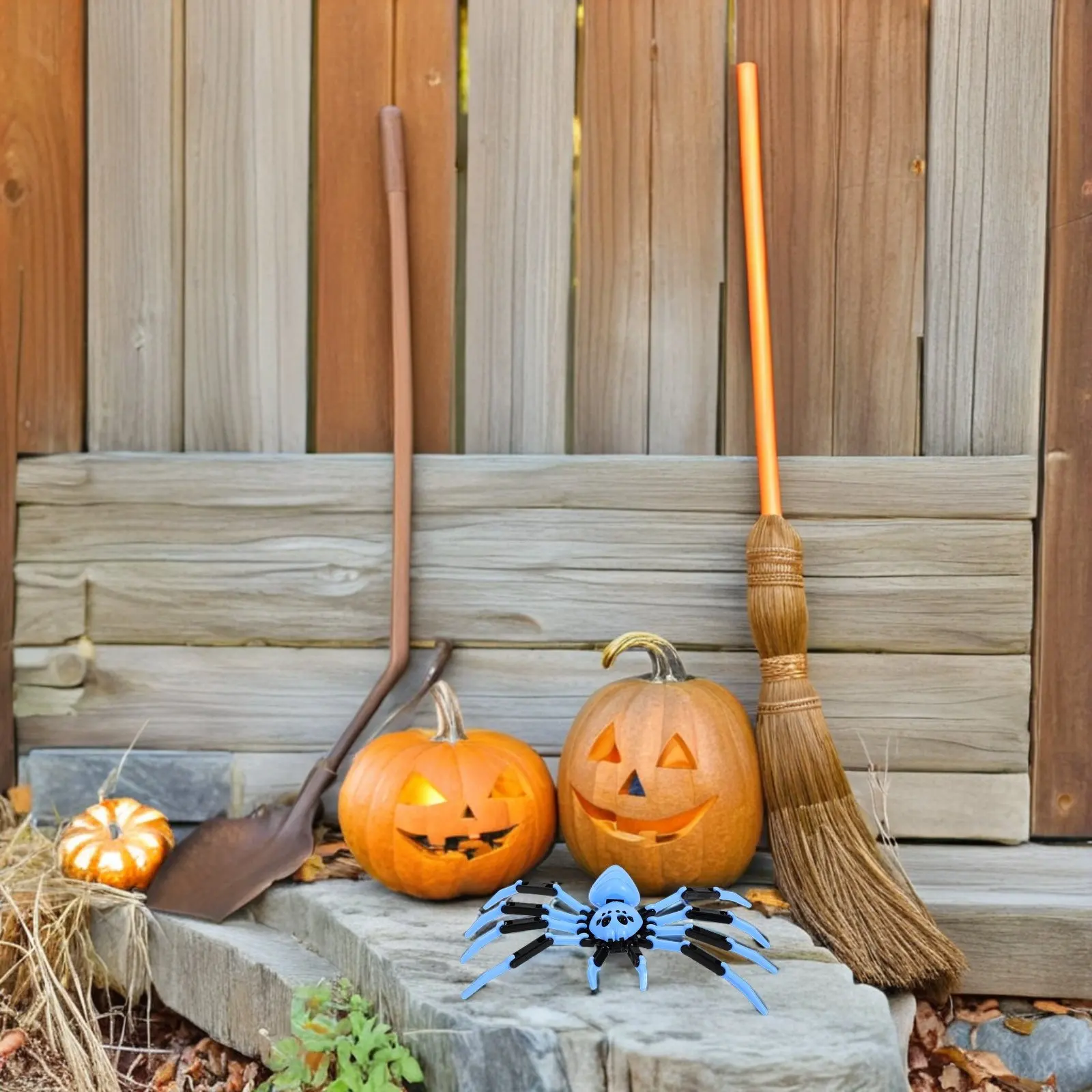 

8pcs Movable Joint Giant Plastic Insect For Halloween Party Decorations Diy Spider Action Prank Fake Spider Props