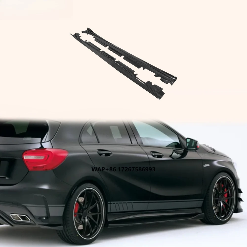 

For Benz A-Class W176 AMG Only 13-18 Carbon Style Side Skirts Extensions