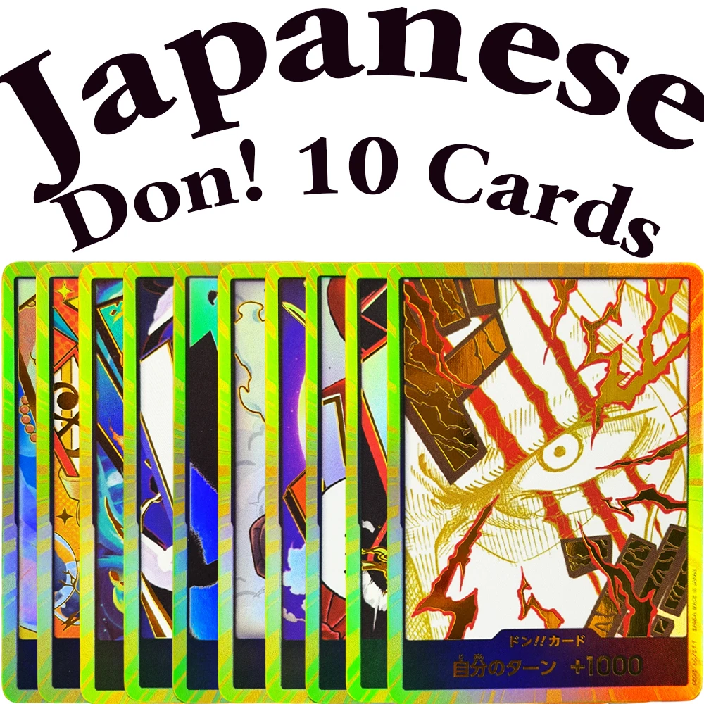 10PCS DON! One Piece Japanese Game Cards Shanks Hancock Hancock Gear Marco Nami Nico Robin Uta Anime DIY Collectible Proxy Cards