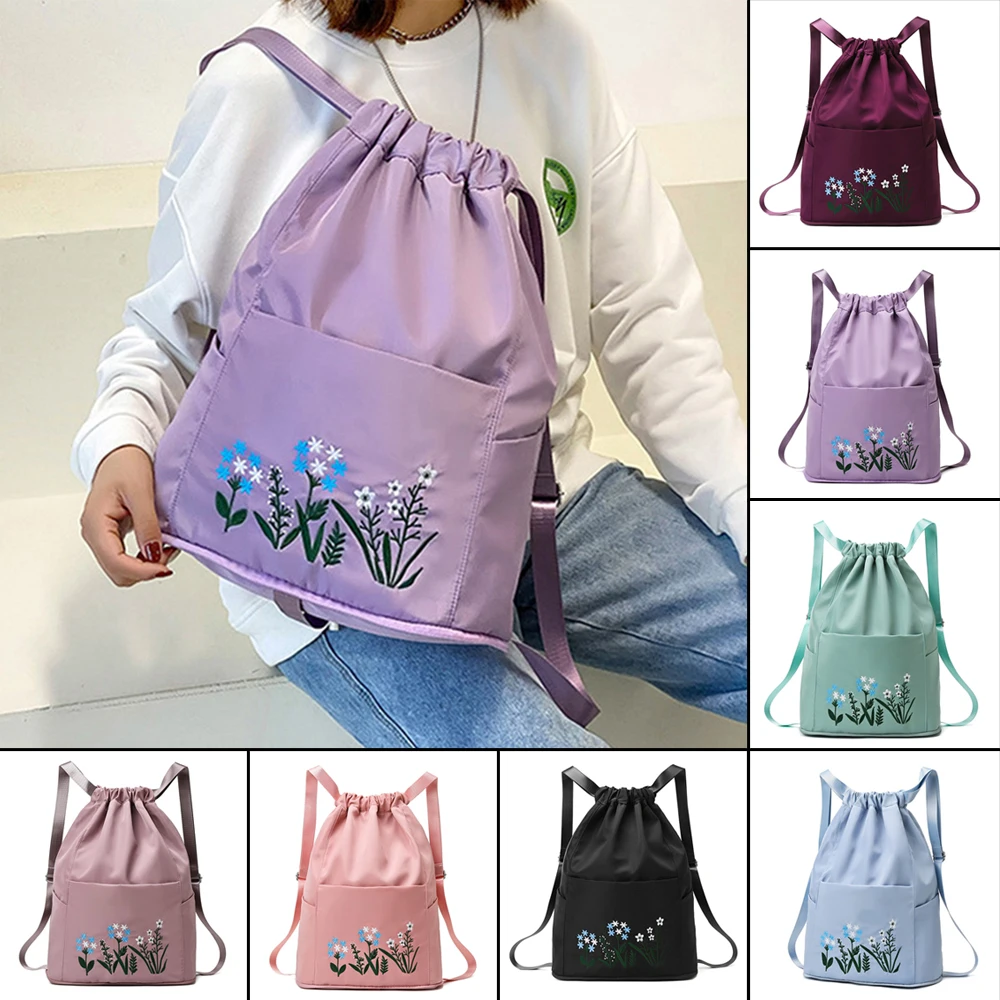 Bolsas de viaje multifuncionales para Fitness, mochila plegable portátil de gran capacidad con cordón, duradera, para mujer, Camping, correr, ir de compras