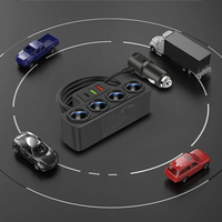 Car Cigarette Lighter Adapter QC3.0+PD 3.1A 3 USB Ports Car USB Charger 4-Socket 18W Fast Charger Plug USB Phone Charger Adapter