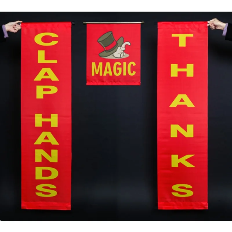 Magic Changing Banner Scroll Fu Character Spring Couplets Transformation Stage Prop for Festival Celebration Magic Tricks Comedy
