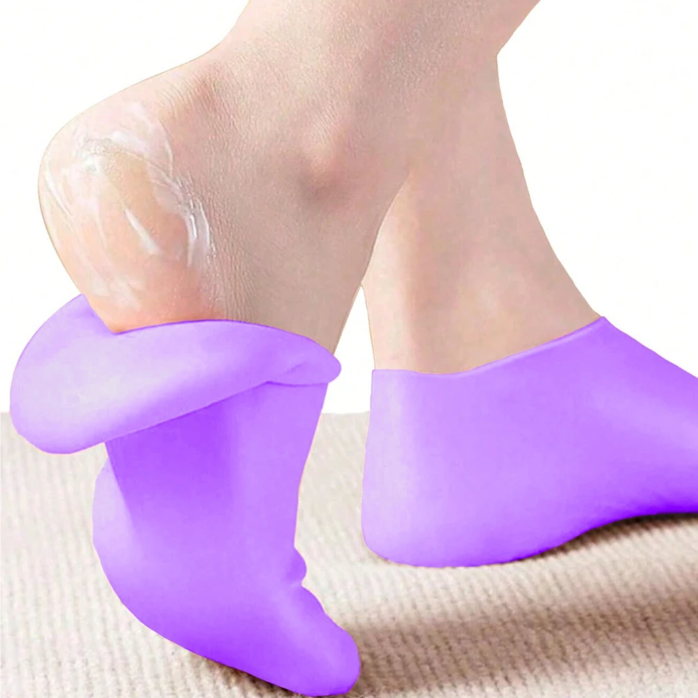 Feuchtigkeitsspendende Fußsocken Silikonsocken für Trockene Rissige Füße Damen-Fußsocken zur Fußpflege Feuchtigkeitsspendend mit Massagefunktion