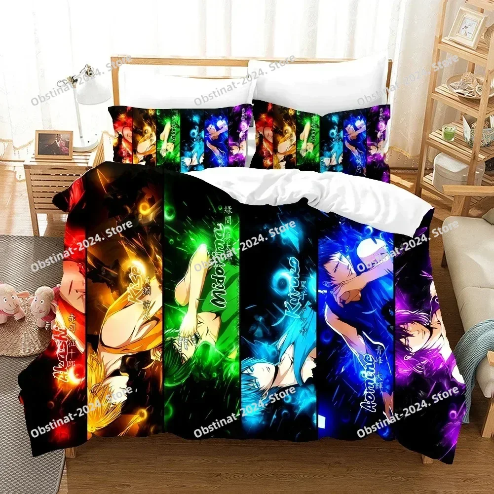 애니메이션 키즈 쿠로코의 농구 침구 세트 베개 커버 이불 커버가있는 인쇄 부드러운 싱글 더블 퀸 슈퍼 킹 홈 섬유