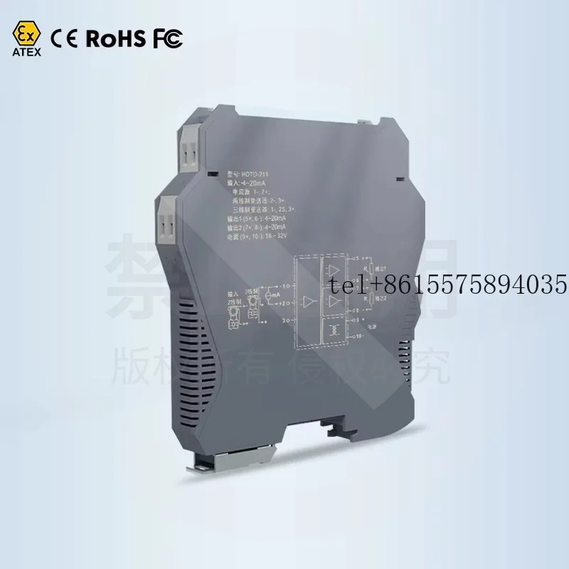 hot RS485 0-10V signal Isolated Safety Barrier 4-20ma RTD/TC 35mm Din Rail Signal Safety Barrier 1 in 1 Out signal Safety