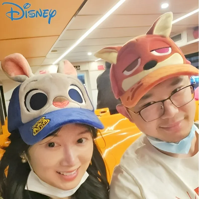 2023 New Disneyland Zootopia Cartoon Nick Wilde Judy Hopps Cute Duck Tongue Hat Couple Cotton Hat Boys And Girls Christmas Gift