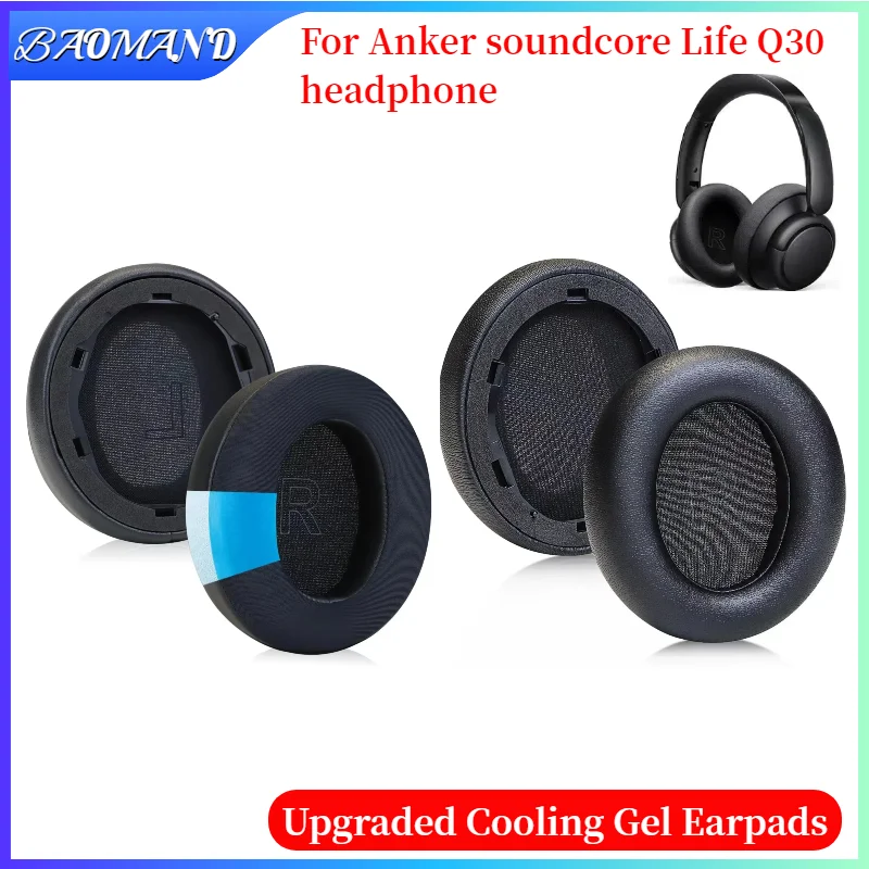

Cooling-Gel Replacement Ear Pads for Anker soundcore Life Q30 Headphones Ear Cushions, Headset Ear Cover Earpads Accessories