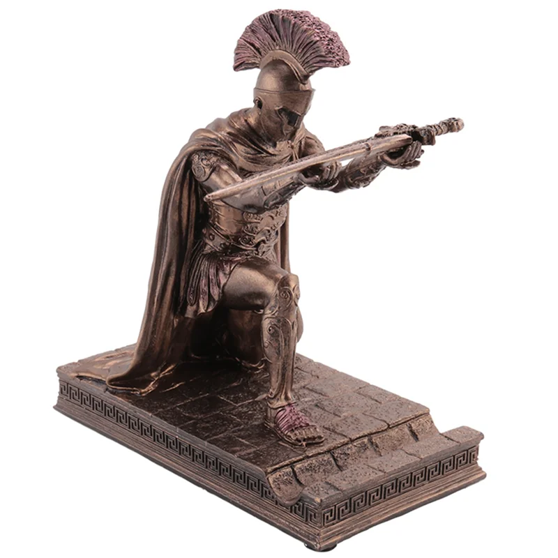 

Knight Pen Holder With Helmet Statue Pen Holder Armor Roman Knight With Magnetic Pen Holder Phone Stand Easy To Use Bronze