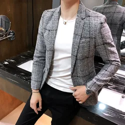 Men's Blazer Fashion Spring Summer Clothing Male Suit Jacket Gradient Color Casual Slim Fit Fancy Party Singer Blazzer Coat