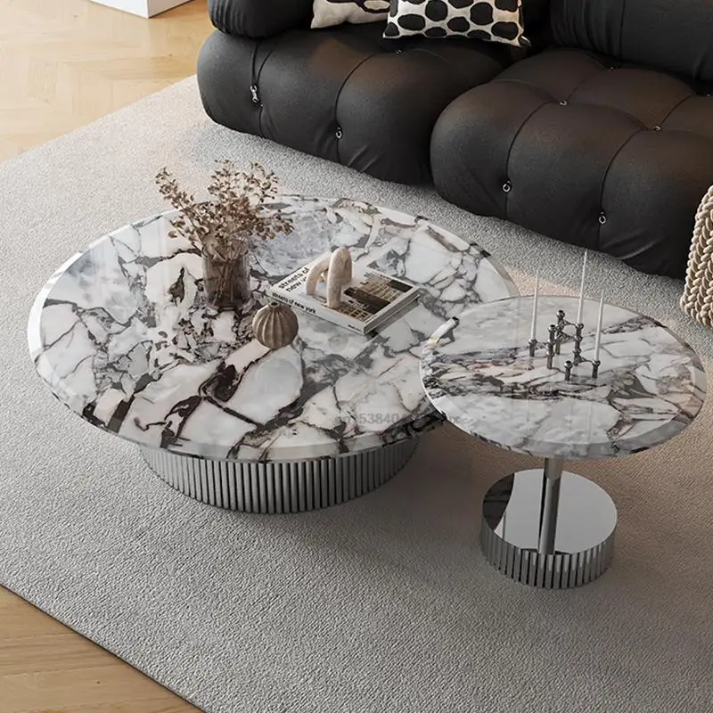 Base de table basse en cristal acrylique, meubles de salon, design minimaliste, haut et bas, rond et moderne