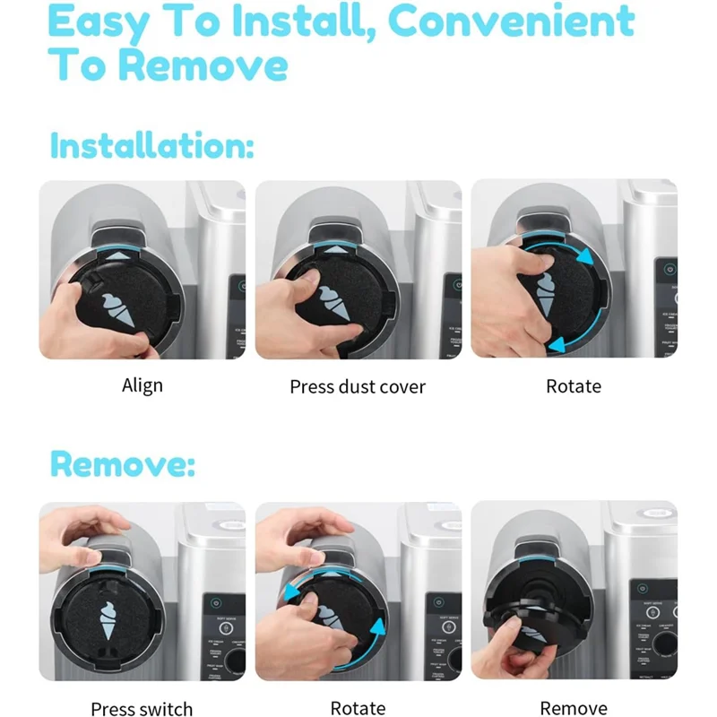 Tapa de sellado estable a prueba de polvo para máquina de helados Ninja NC701, fácil de instalar y quitar, 1 Uds.