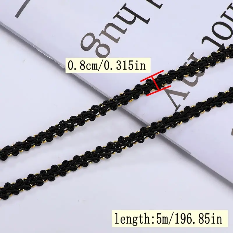 각 팩에 5Meters/196.85In 새로운 의류 액세서리 레이스 용품 드레스 친밀한 0.8cm 리본 레이스가있는 절묘한 모자