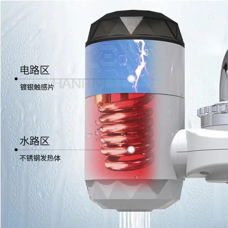 Grifo eléctrico de agua caliente de 3000W, conexión instantánea, sin instalación