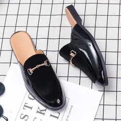 Outdoor Men Breathable Half Shoes for Men Slide Slipper Brand Designer Italian Mens Casual Shoes Hot Sale Italian Loafers