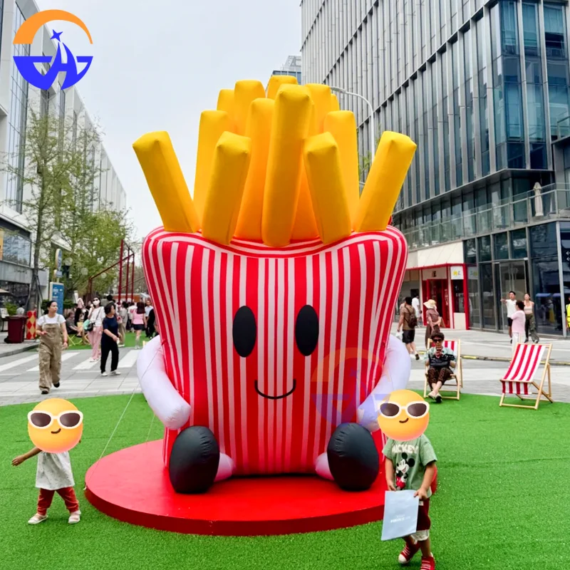 

Надувная реалистичная мультяшная модель картофеля фри, декоративная опора для еды, фестивалей, больших открытий, мероприятий в торговом центре на открытом воздухе