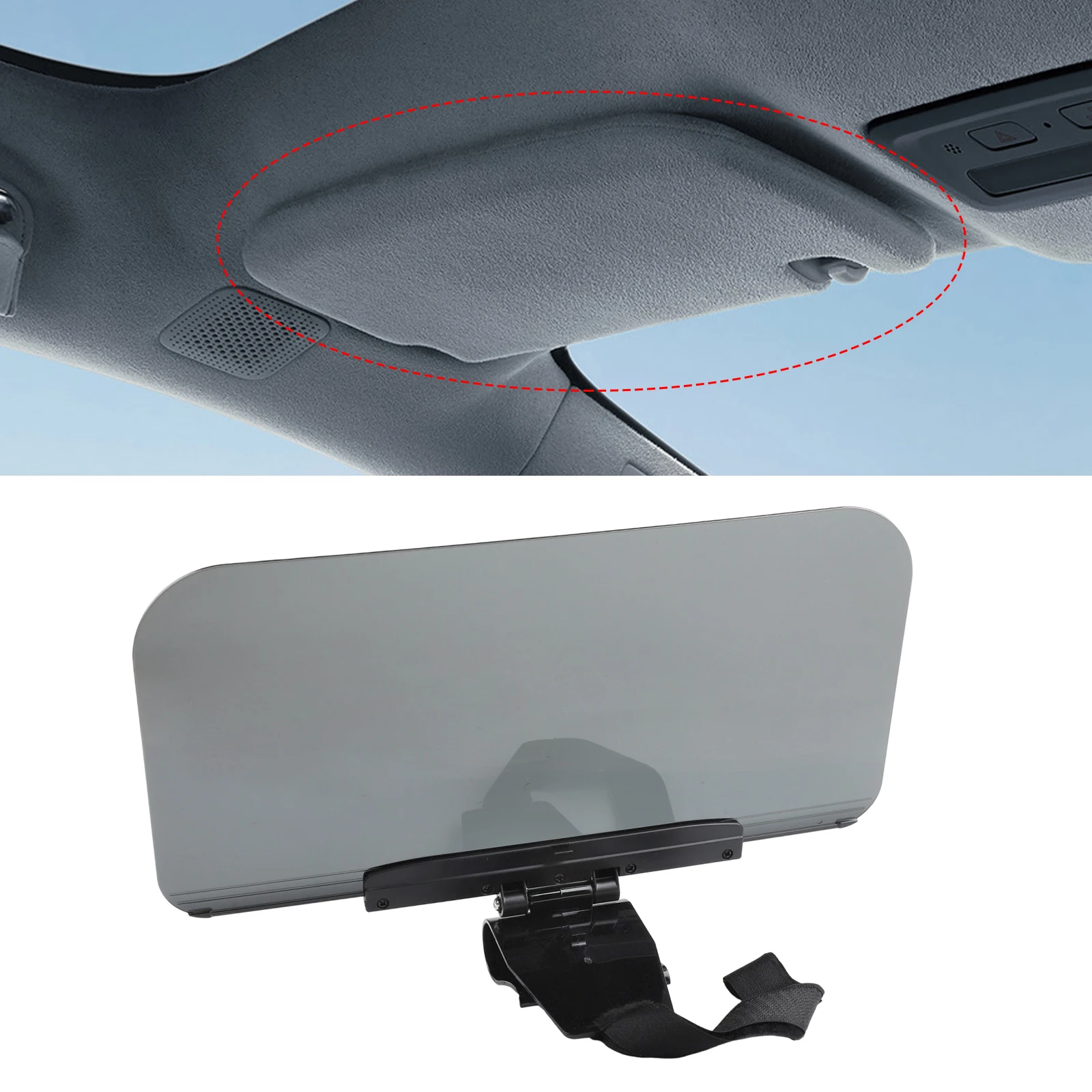 345 165 Mm Anti-Glare Shield Adjustable Sun Visor 180 Degrees Rotatable Lens High Light Transmittance Sun Visor For Cars