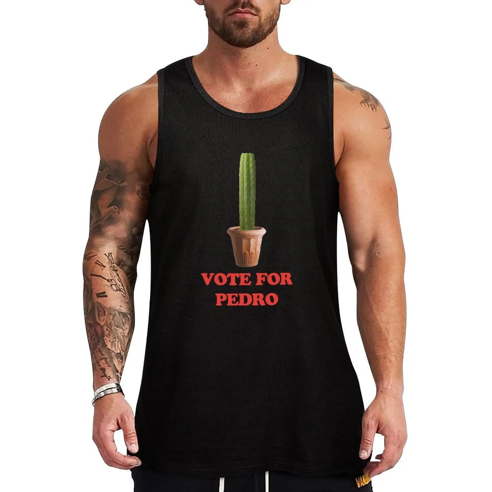 Vote For Pedro - Camiseta sin mangas Trichocereus Pachanoi, camiseta sin mangas suave y elástica, ajuste cómodo, informal