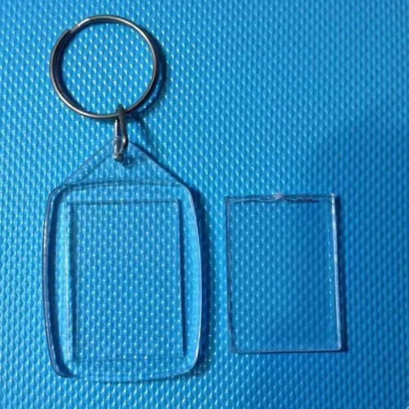 10Pcs Clear Acrylic Photo Frame Keychain Double Sided Blank Picture Insert Keyrings DIY Craft Supplies image 6