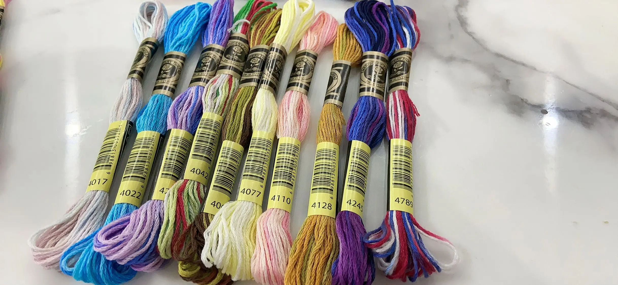 Variegated Cotton Embroidery Floss 6 Strands 8 Meters Per Skein Color Variation Cross Stitch Thread 41 DMC Colors In 4 Sets