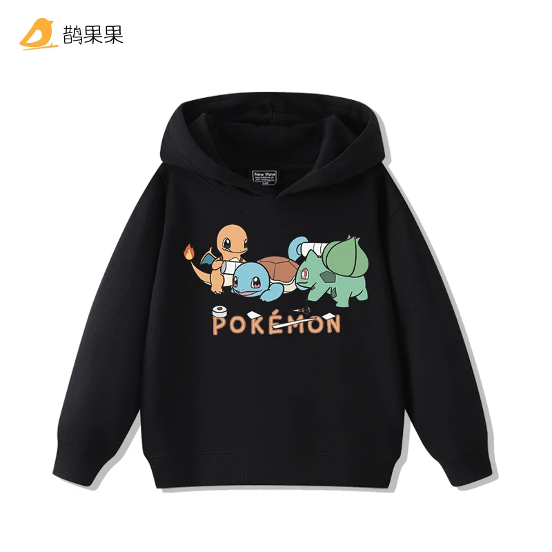

Толстовка с капюшоном покемона Пикачу Чармандер с объемным рисунком и принтом для мальчиков и девочек, детская осенне-зимняя толстовка с длинными рукавами