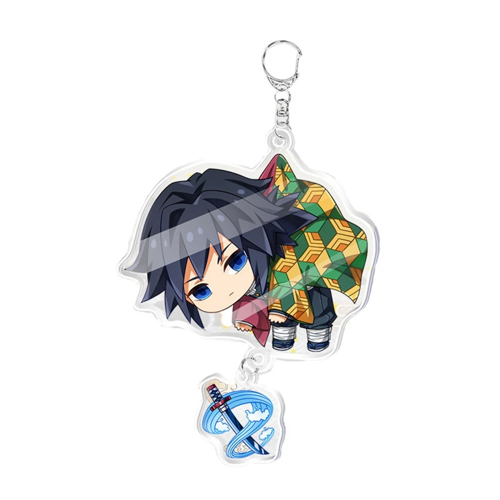 Japanese Anime Keychain Kimetsu No Yaiba Blade of Ghost Kawaii Doll Keyrings Bag Pendant Cosplay Jewelry Holder Kids Fans Gift image 6