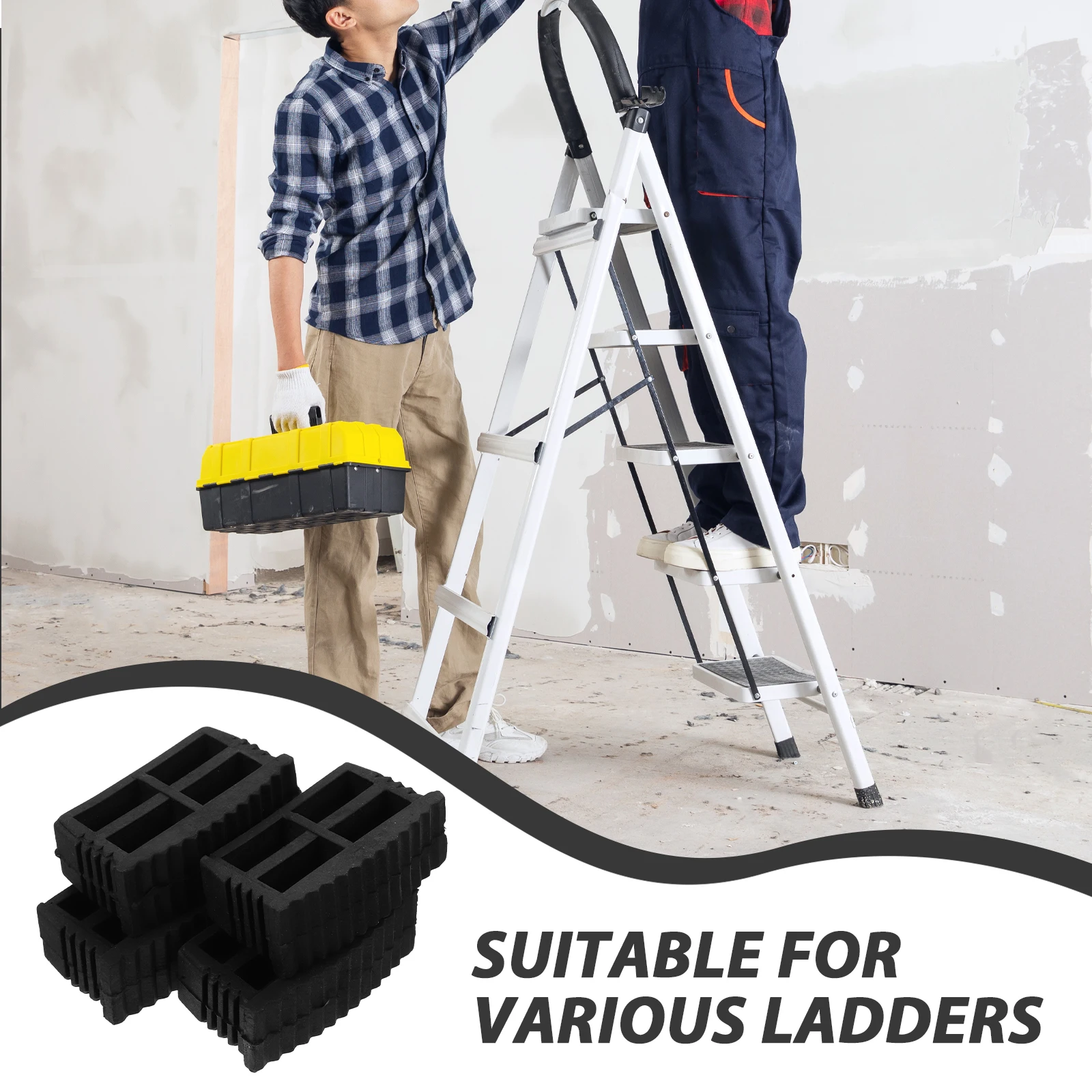 4pcs Ladder Foot Covers Rubber End Caps Non Slip Stabilizer Replacement Feet Pads Safety Protection  Ladder Non Slip Foot Pads