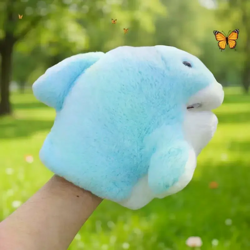 Baby's Education Toy, Stuffed Blue Shark Hand Puppet, Charming Gift for Kids, Interactive Plush Doll