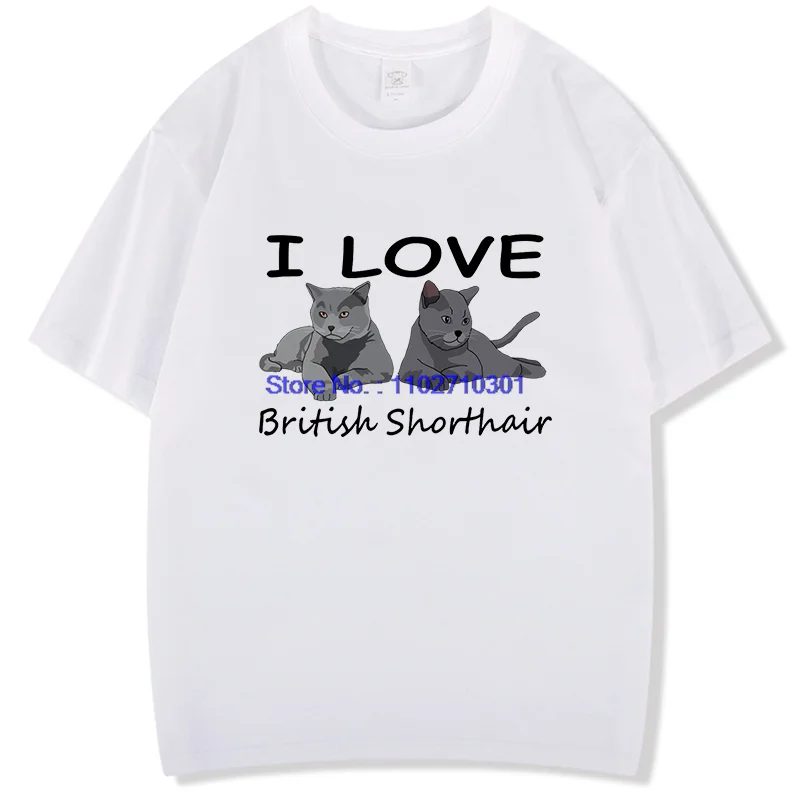 

Рубашки I Love British Shorthair Cat, футболки с графическим рисунком, топы и футболки, Новое поступление, летние мужские футболки с короткими рукавами, хлопковая футболка