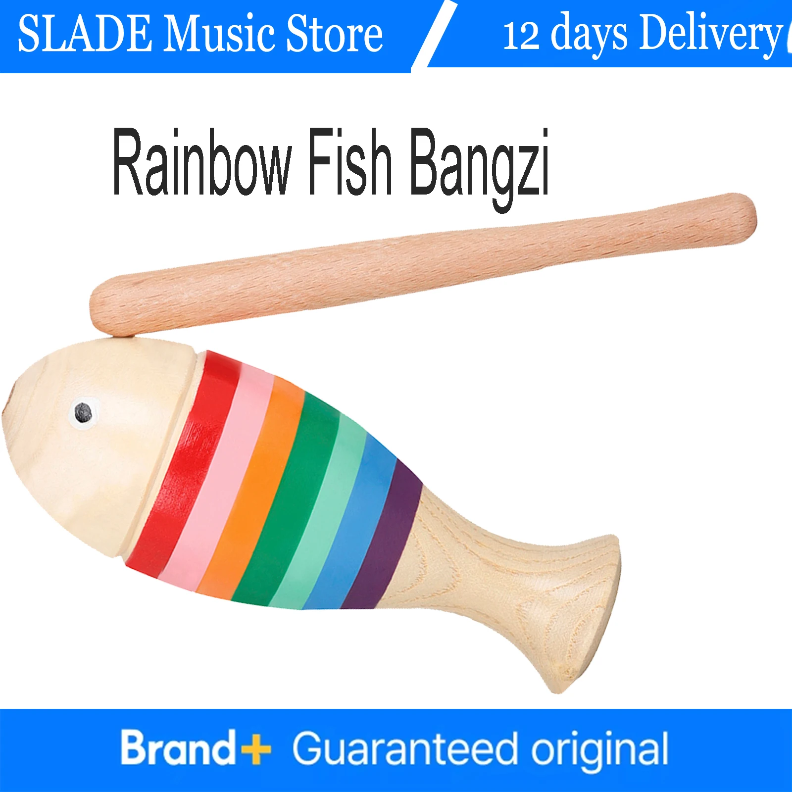 

SLADE 1 пара Радужная рыба Орфа, детские подарки, хлопаки, кинья, твердая древесина, мультяшные начинающие рыбу, ударные инструменты Орфа