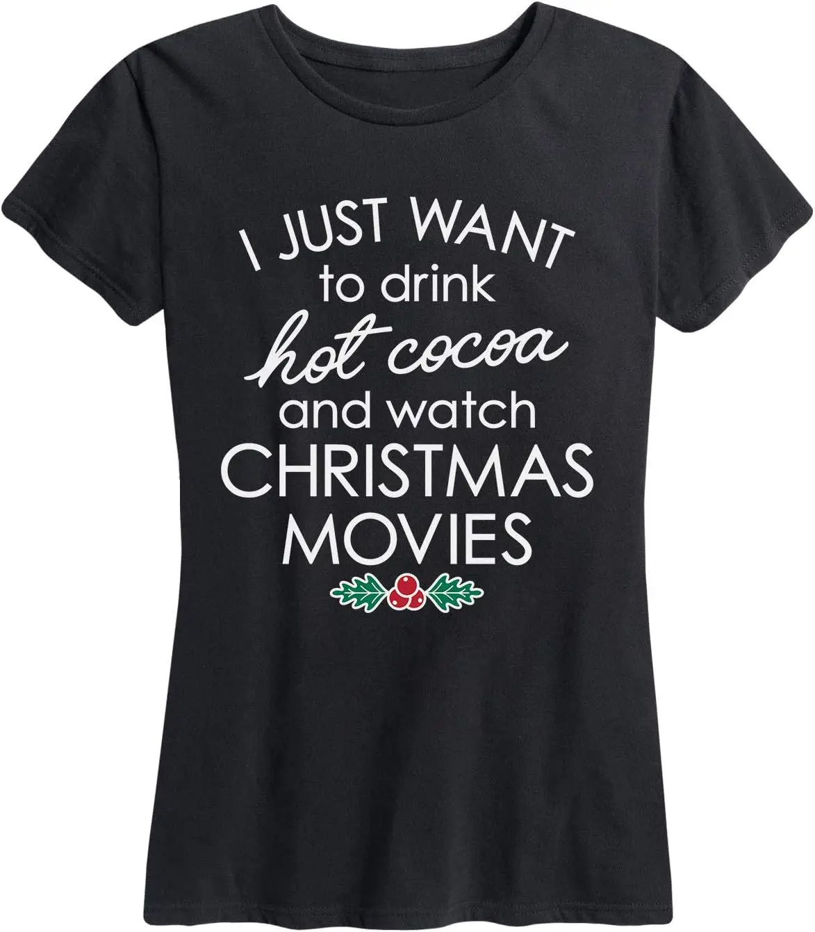 Instant Message - Hot Cocoa Christmas Movies - Women's Short Sleeve Graphic T-Shirt