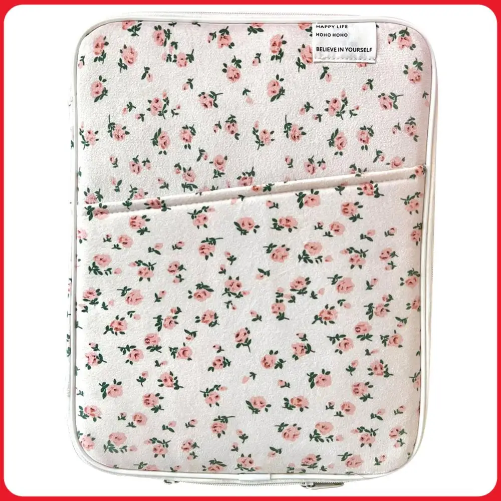 11/13in Floral Fluffy Laptop Bag Shockproof Padded Laptop Case Portable Tablet Sleeve Case Soft Laptop Protective Bag