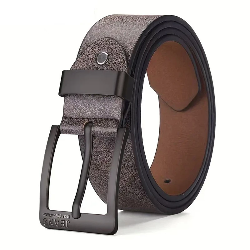 New Men's High-Quality PU Leather Metal Pin Buckle Leisure Business Waistband Fashionable Male Accessory Designer Belt_maomaolike.com