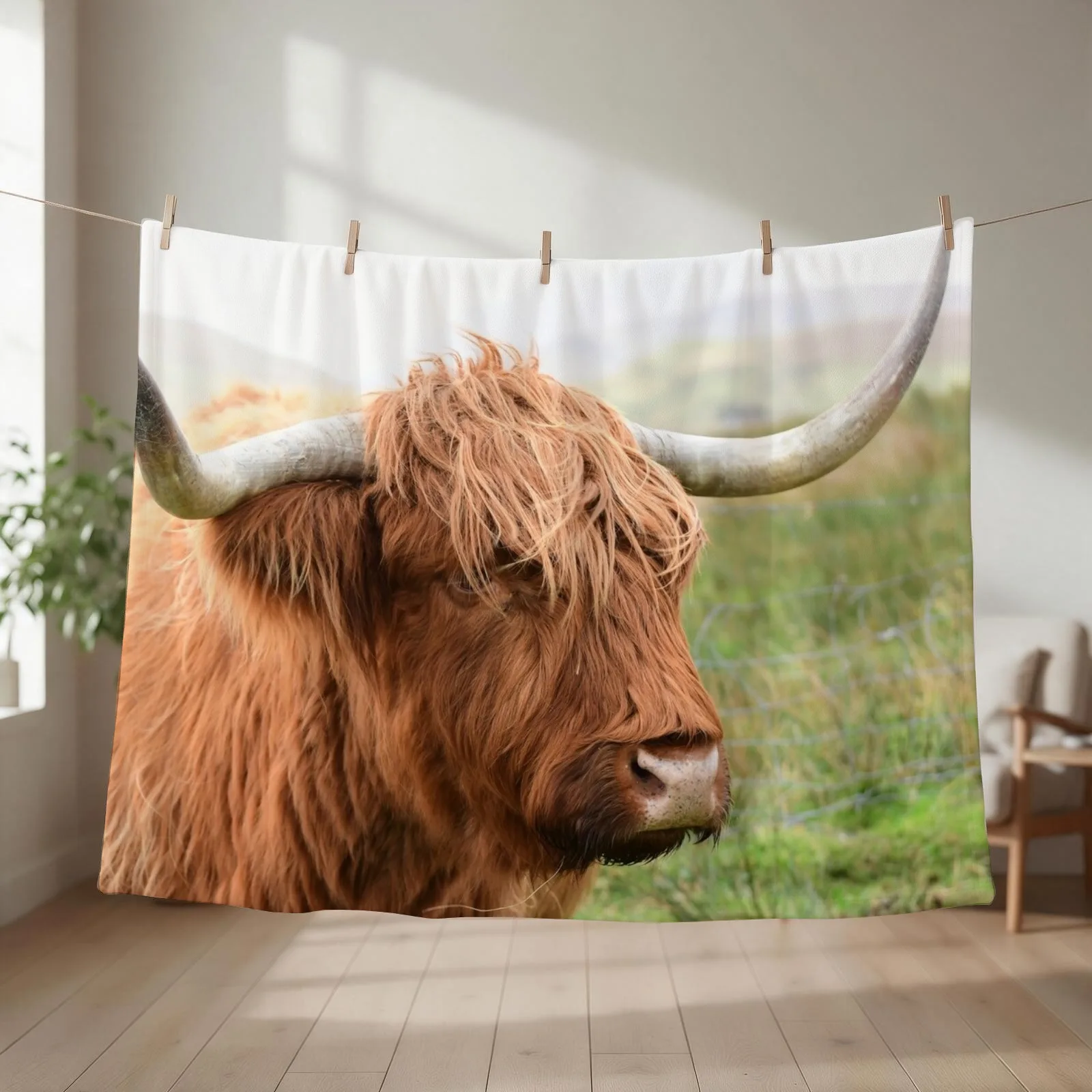 My, what big horns you have Throw Blanket Custom halloween Vintage decorative Blankets