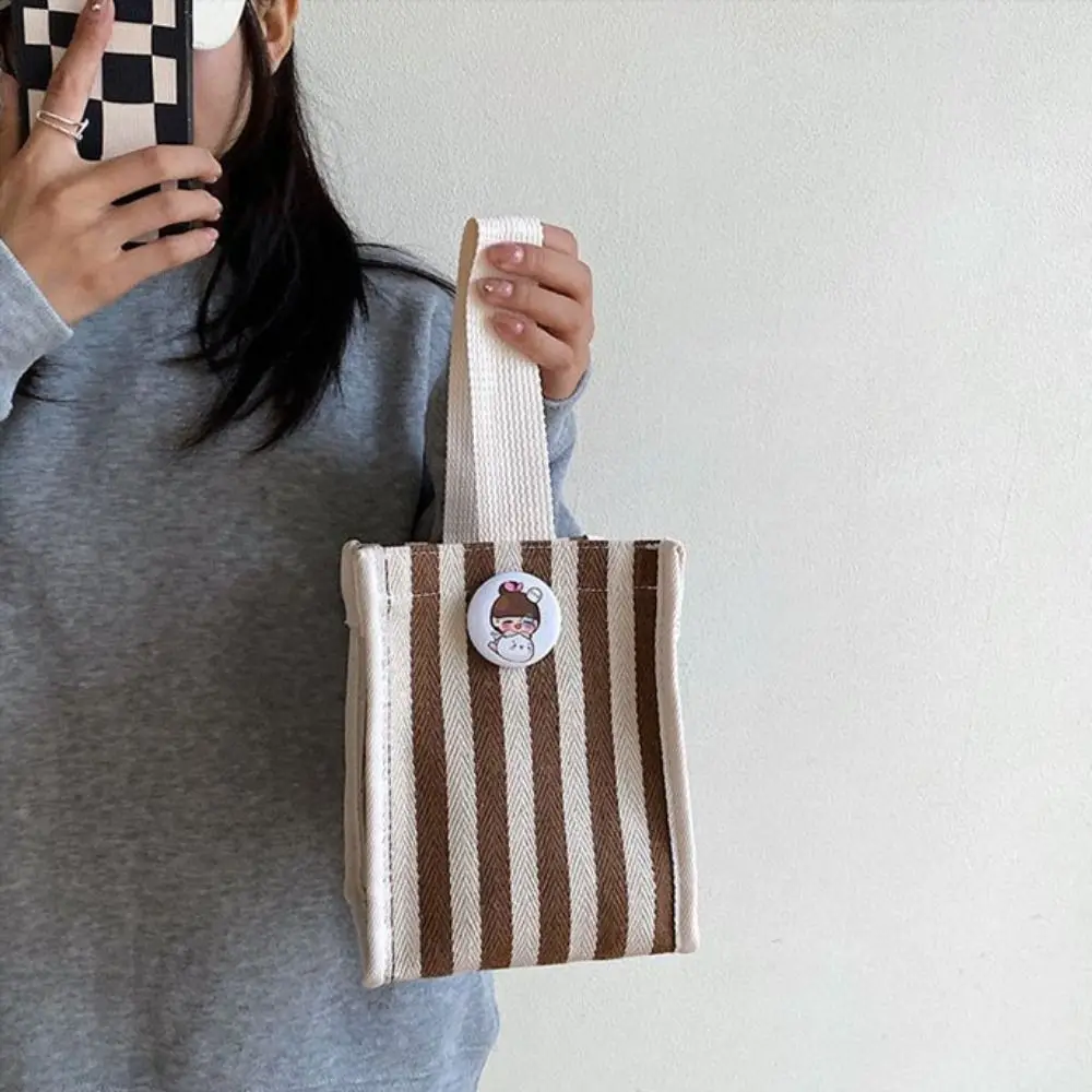 

Casual with Short Handle Tote Bag Cartoon Striped Messenger Bag Canvas Crossbody Bags for Women Trendy Travel