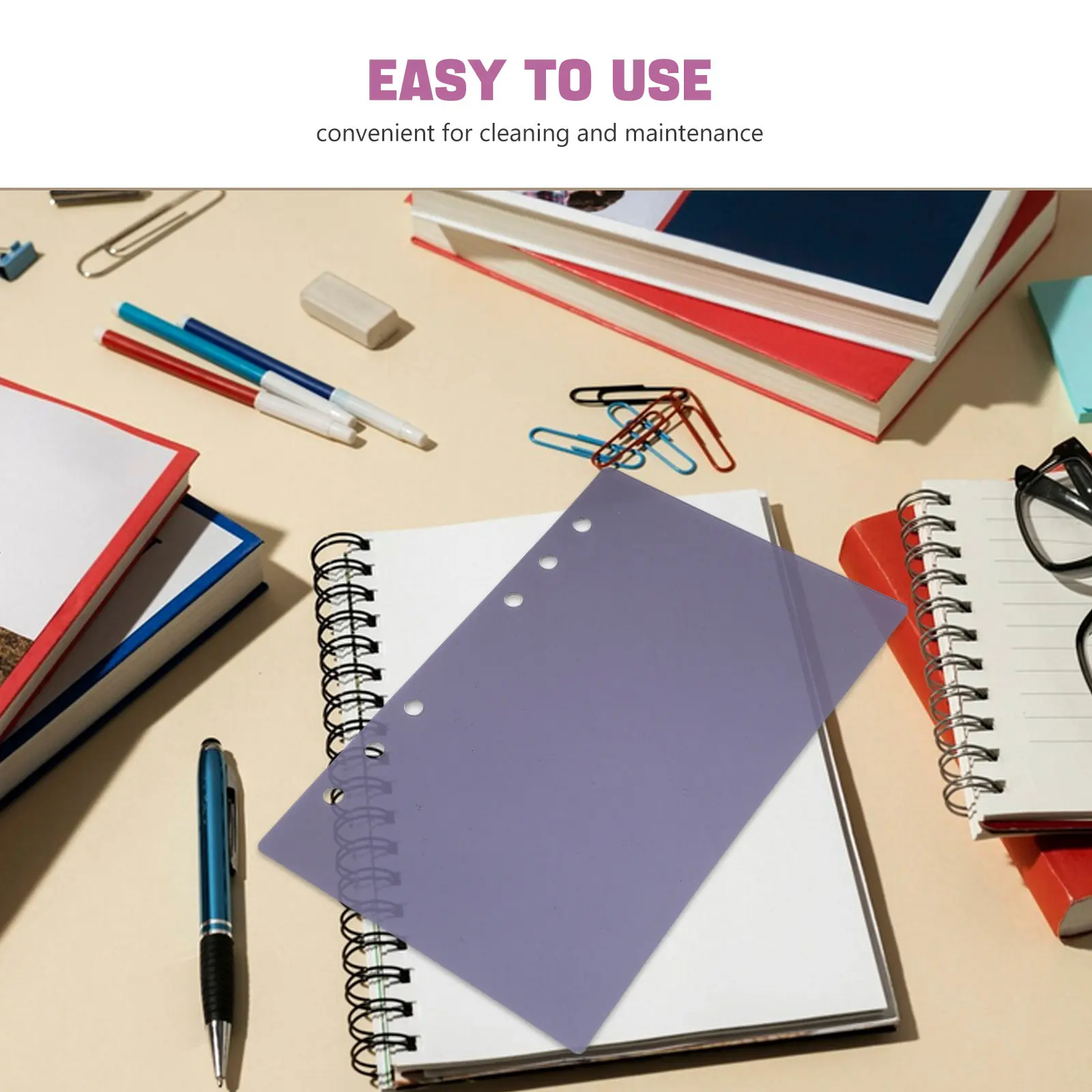 A6 Black Acrylic Binder Cover Reusable Loose Leaf Journal Shell 6 Hole Secure Binding for Planner Notepad Organizer Portable
