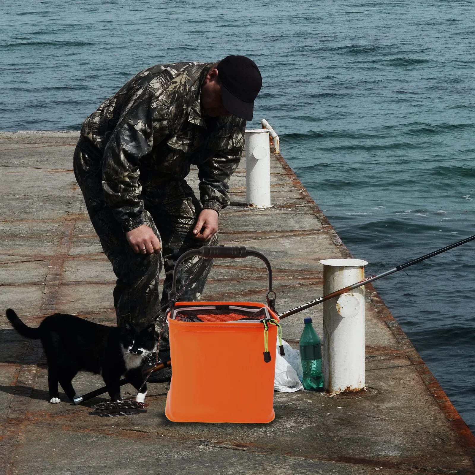 

1Pcs Fishing Water Bucket Foldable Portable Eva Thickened Fishing Pail Camping Outdoor Garden Storage Container