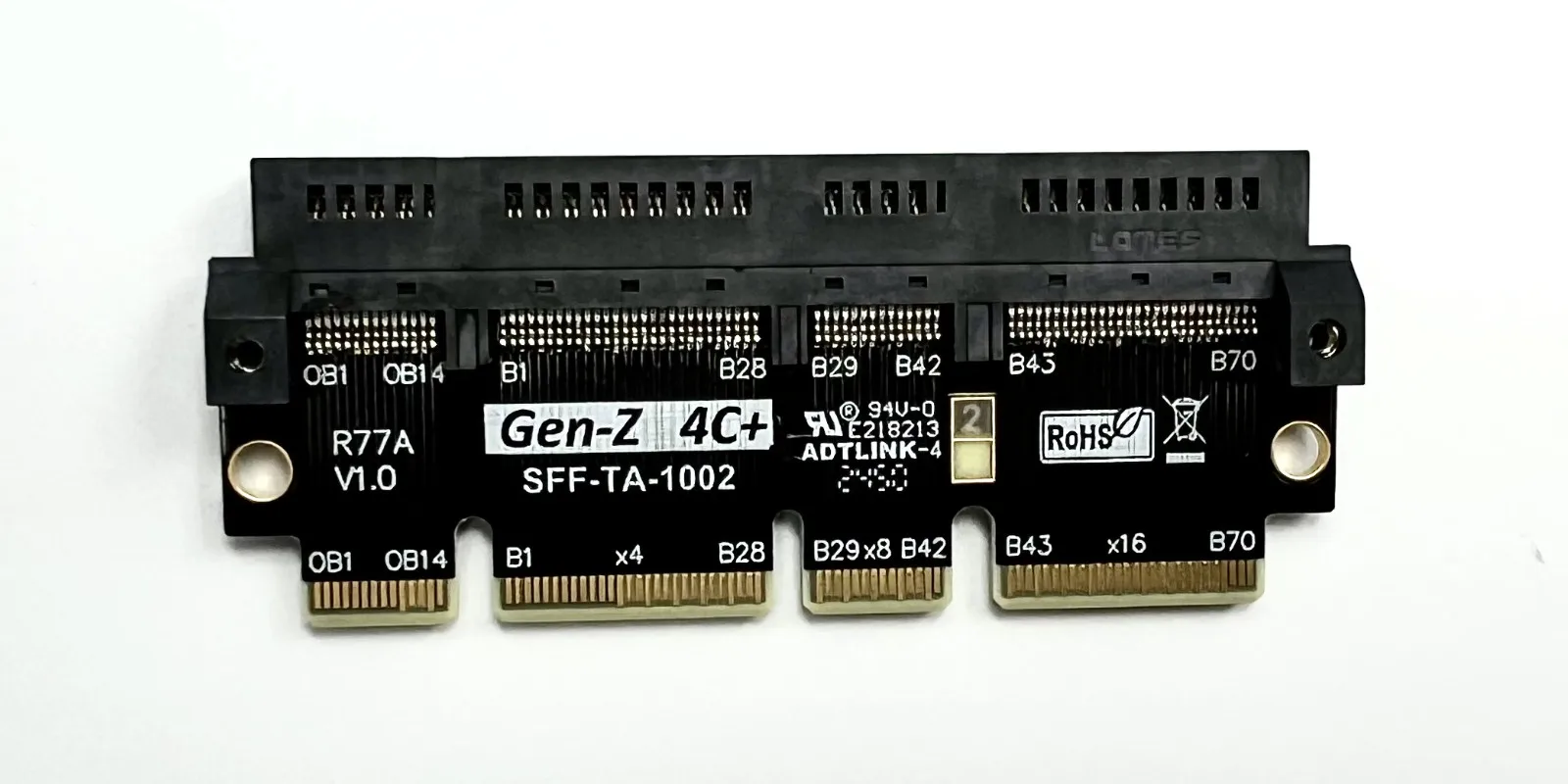 ADT PCIe5.0 X16 zu Gen-Z 4C+/SFF-TA-1002 EDSFF Adapterkarte EDSFF 4C+ Erhöhte Test-Schutzkarte unterstützt Gen5 PCI-E 5.0 512Gbps – Detail 1