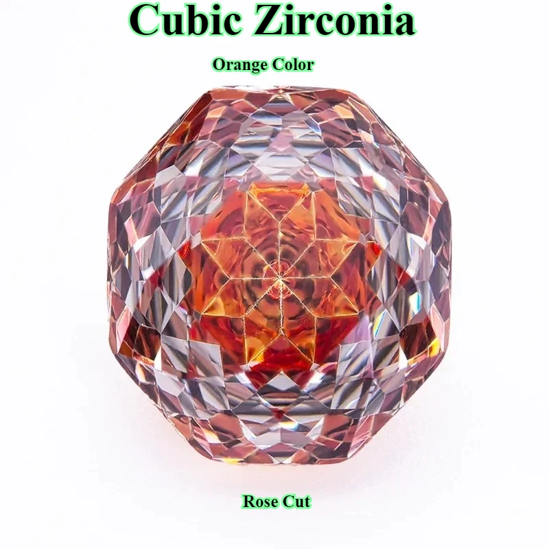 

Cubic Zirconia Special Rose Cut Orange Color Gemstone Bead Wholesale and Retail for Diy Advanced Jewelry Rings Earrings Making