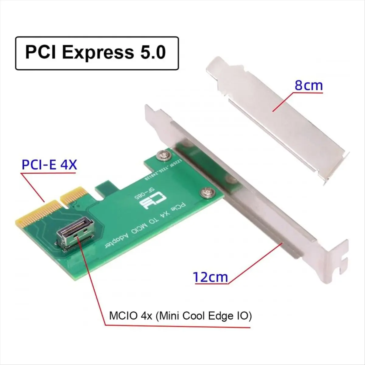Persevering- PCI-Express Card 5.0 4.0 4X to MCIO Mini Cool Edge IO Female Host Adapter for PCIe Nvme U.2 SSD Adapter Card
