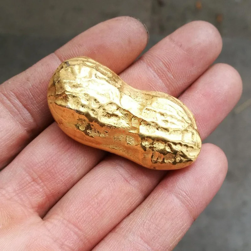 

1pc Qing Dynasty Exquisite Antique Gold Ingots Peanut Handicrafts Collectibles