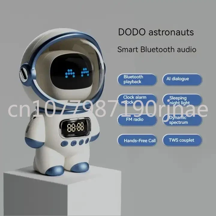 Speaker Bluetooth 5.1 Alarm Clock LED Night Light High Capacity 1800mAh Phone Holder Smart AI Bluetooth Speaker