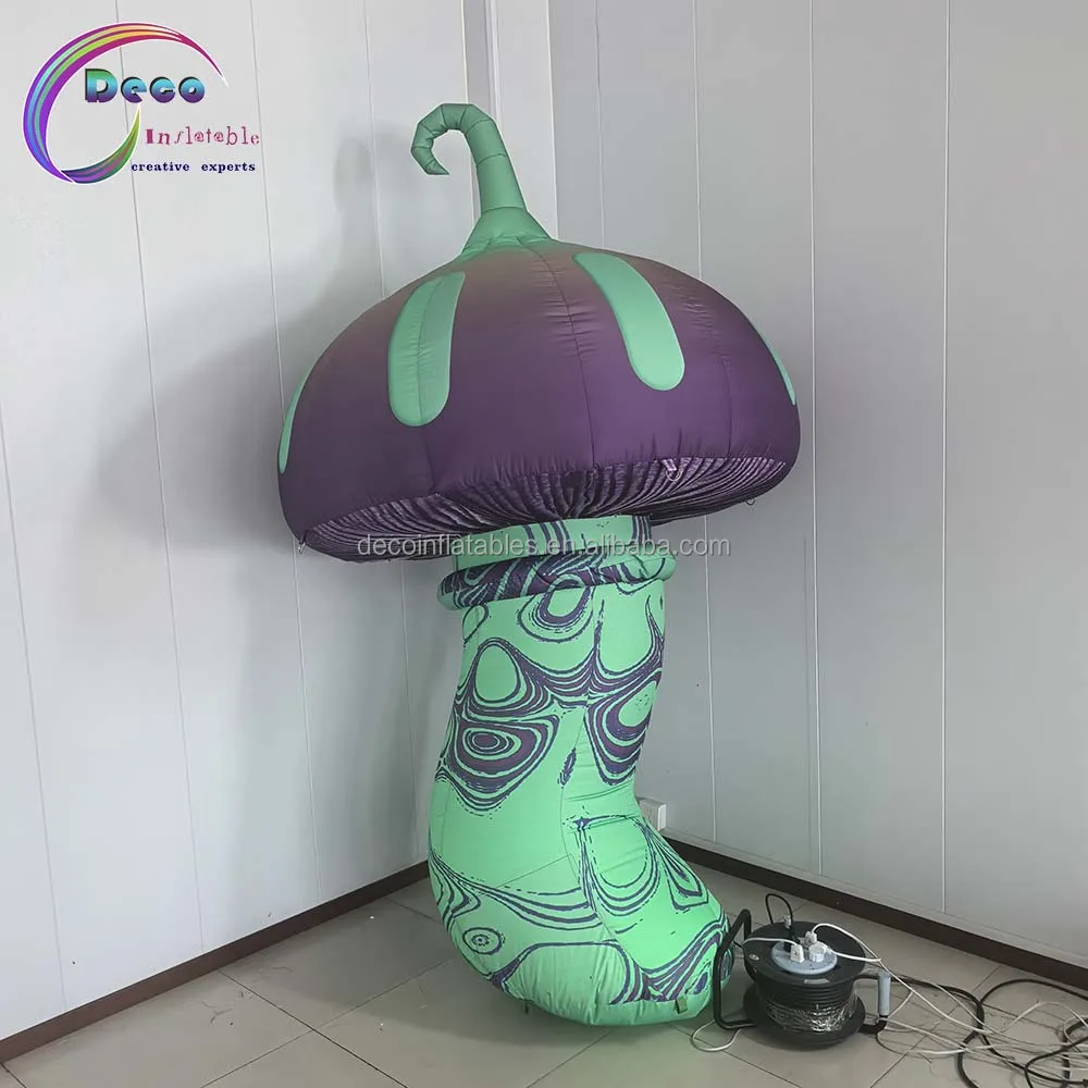 Customized Glowing LED Lights Inflatable Stage Decoration With Poisonous Mushrooms Advertising Inflatables