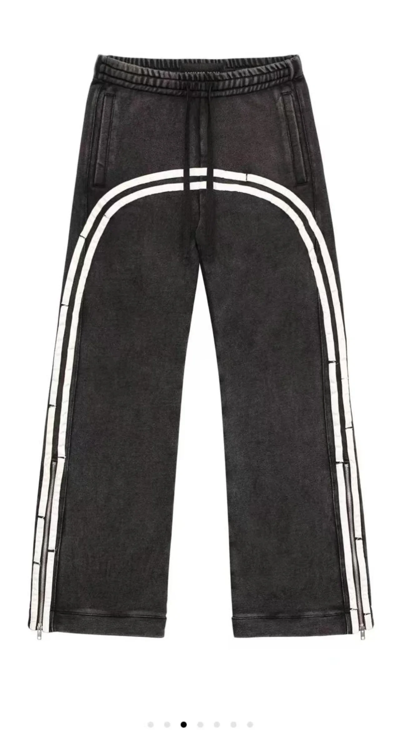 Aesthetic Letter Star Side Stripe Zipper Design Baggy Straight Pants For Womens Y2k High Street Fashion Casual Couple Sweatpants