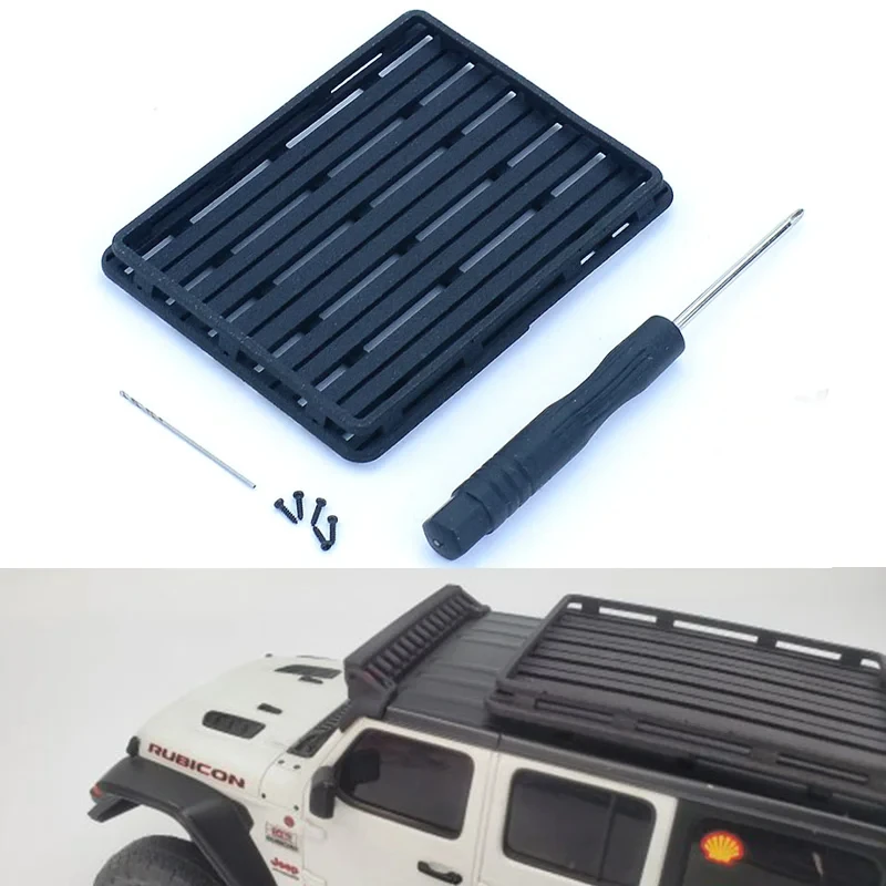 JINGSHANG Miniz 4x4 Simulation Roof Luggage Rack Decoration Upgrade Parts for 1/24 RC Crawler Jeep Wrangler Car Accessories