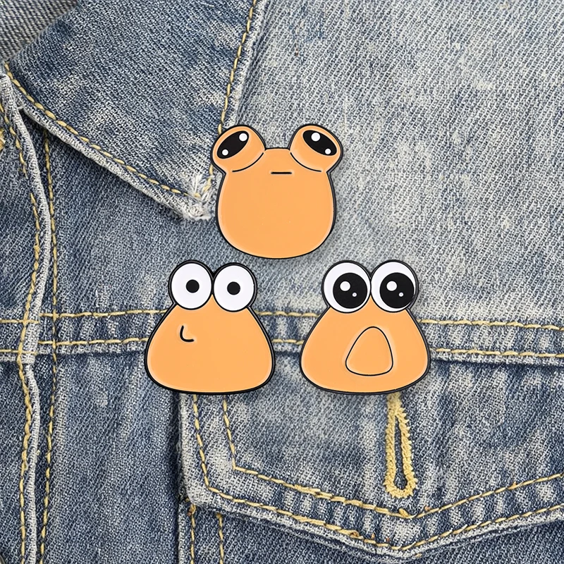 Niedliche Tier-Emaille-Pins mit großem Kopf: Lustige Krokodil-, Hunde-, Frosch-, Oktopus-, Tomaten-Broschen für Rucksack, Revers, als Schmuckgeschenk – Detail 3