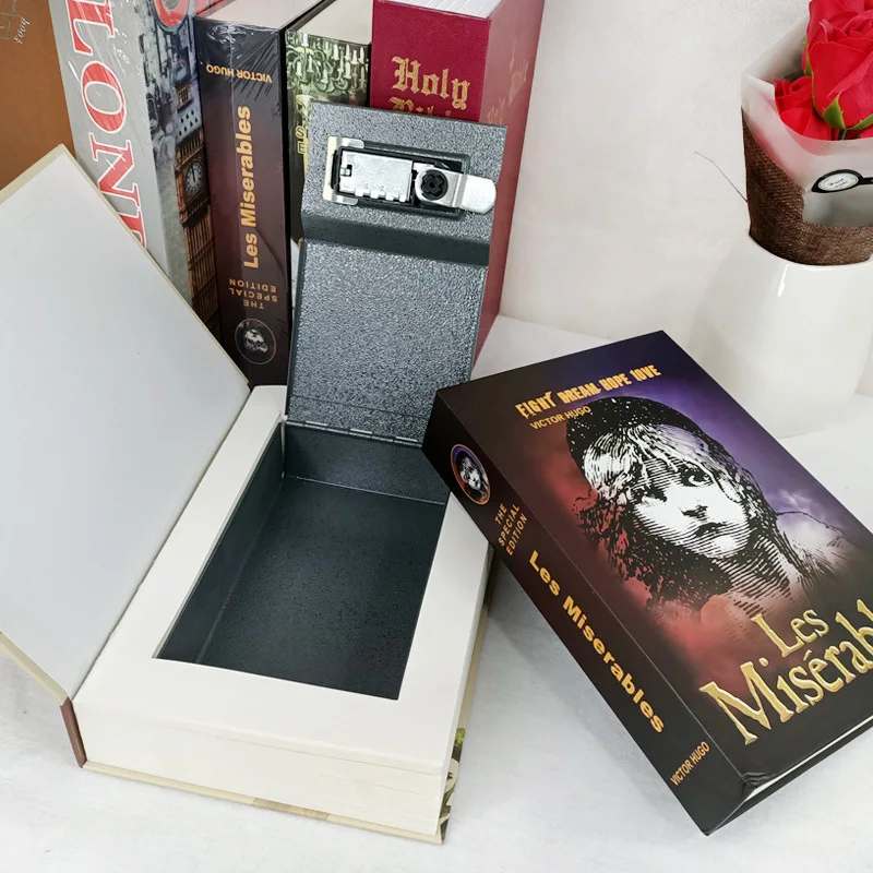 Book Safe Key Lock Type Four Famous Chinese Novels Book Hidden Safe Safe Metal Steel Classic Books Money Box Coin Bank